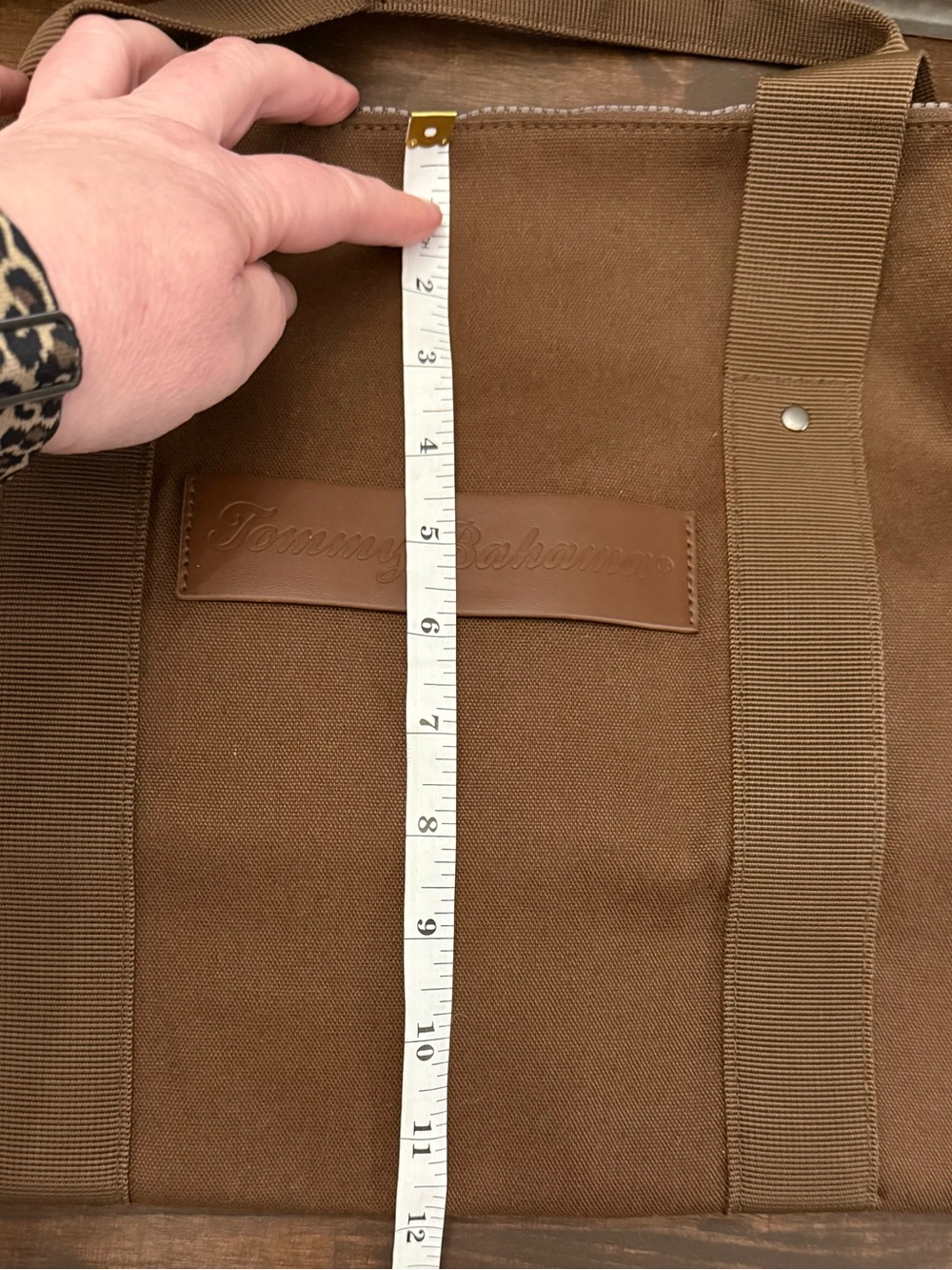 Tommy Bahama NWOT Brown Canvas Weekender Duffel Bag - Picture 7 of 8
